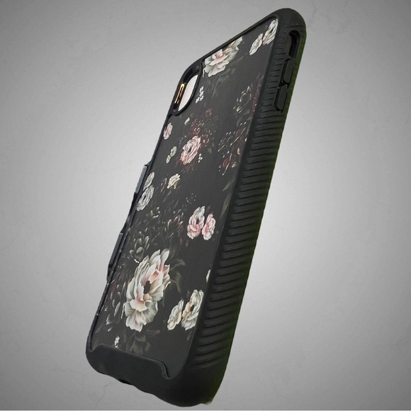 iPhone XS Max Black Floral Case - Picture 4 of 16